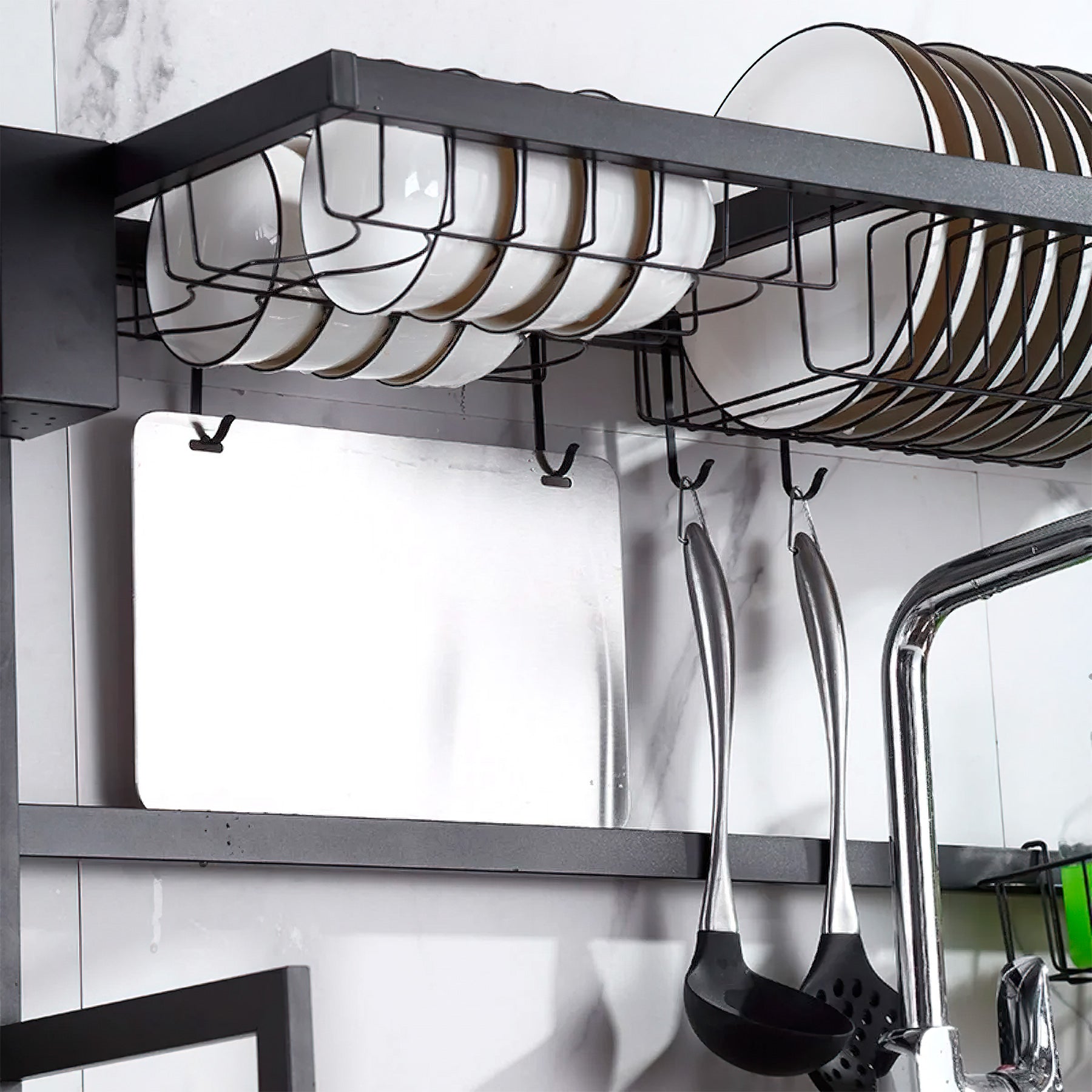Escorredor de louças Decoteam 2 andares em aço inox Alta Qualidade Escorredor de louças Decoteam 2 andares em aço inox Alta Qualidade
